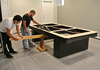 custom pool table assembling